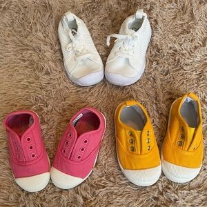 Vibrant Kids Sneakers Trio - White, Pink, Yellow